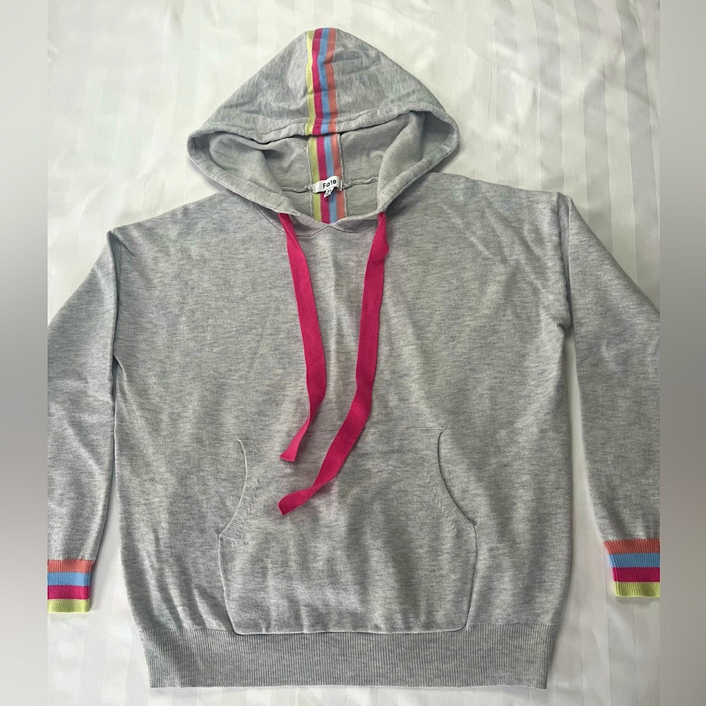 Rainbow Wool blend kangaroo hoodie